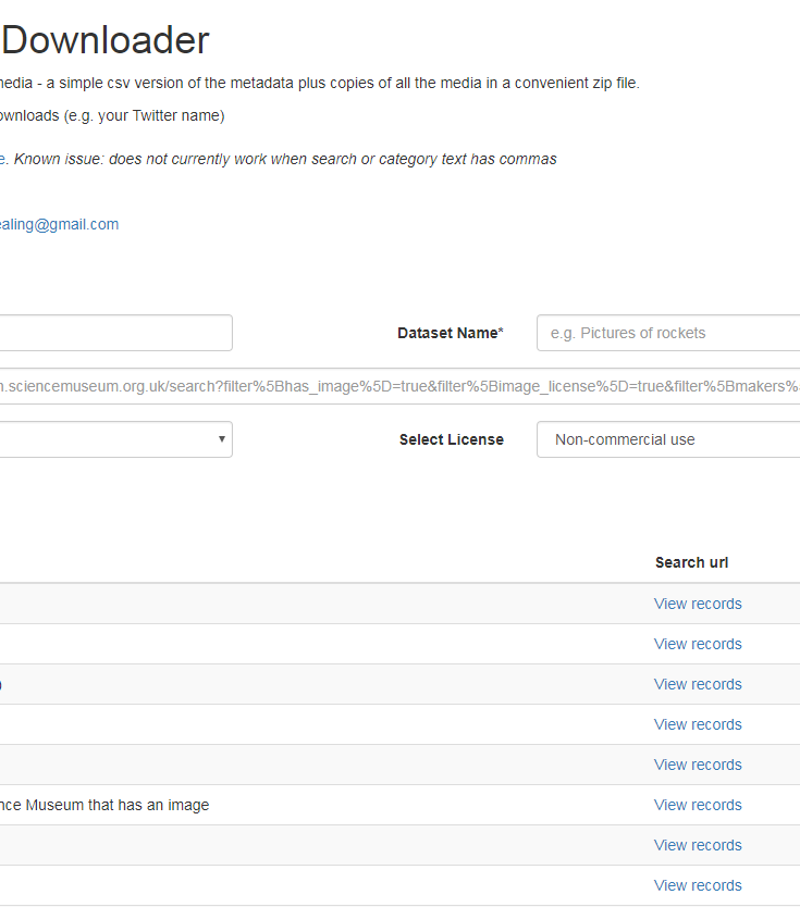 Science Museum Media Downloader interface