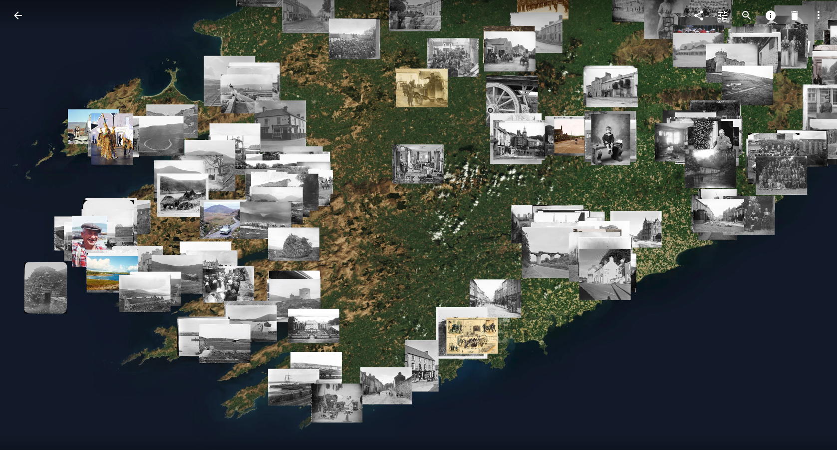 Map of National Library of Ireland images from Flickr Commons